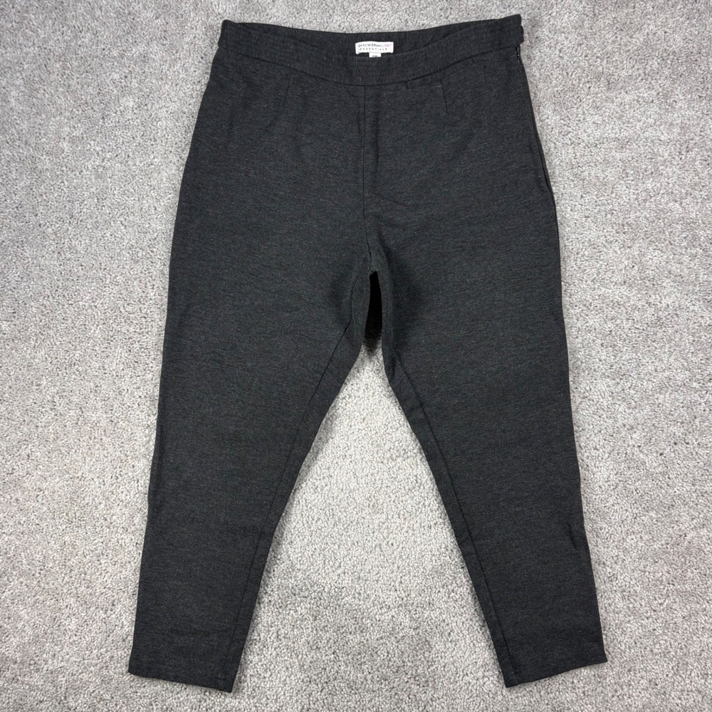 Isaac Mizrahi Live Essentials Gray Slim Leg Ankle Pants Womens 12P Side Zip